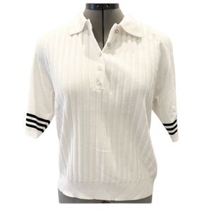 Truth By Republic Viscose Blend Ribbed‎ Sweater With Black Stripes Size Large